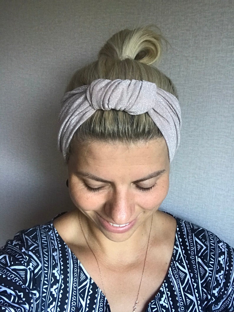 Top Knot Headband Women Topknot Headband Light Pink Christmas Etsy