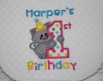 First Birthday Bib Personalized 1st Birthday Baby's 1st Birthday Girl First Birthday Smash Cake Bib Smash Cake Photo Prop 1st Birthday Truck