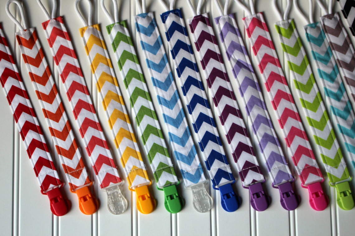 Personalized Pacifier Clips With Plastic Clip Chevron Etsy