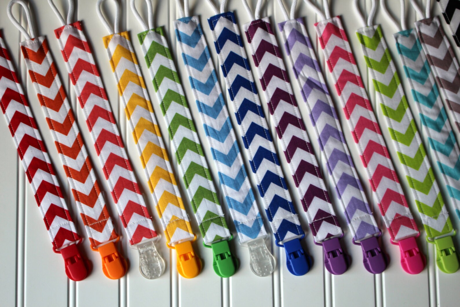 Personalized Pacifier Clips With Plastic Clip Chevron Etsy