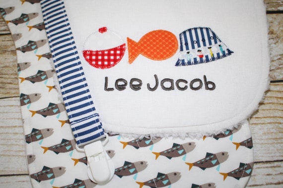 Baby Boy Bib//Burp Cloth Gift Set//Create Your Own //Hello Bear//Baby Shower Gift