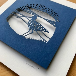 Curlew, Laser Cut Eco-friendly Greeting Card, BLANK, Individually Signed, Paper Cut Art, Wildlife Art image 5