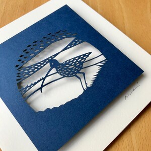 Curlew, Laser Cut Eco-friendly Greeting Card, BLANK, Individually Signed, Paper Cut Art, Wildlife Art image 4