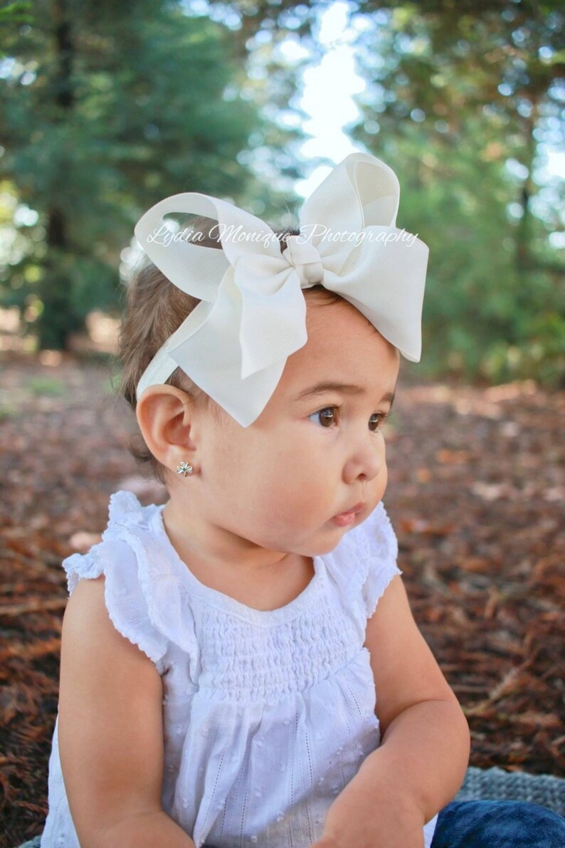 cream baby headband