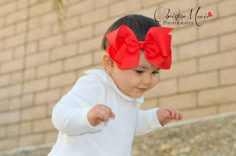 red infant headband