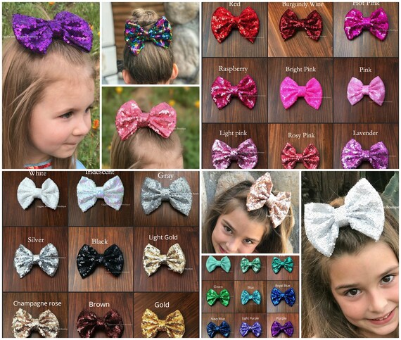 Easter Hair Bows 5 Inch Sequin Baby And Toddler Red Baby Etsy