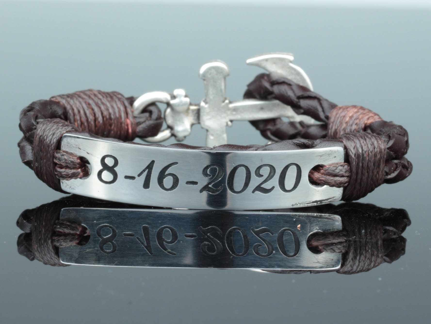 Custom Date Bracelet for Husband Custom Name Bracelet for Etsy