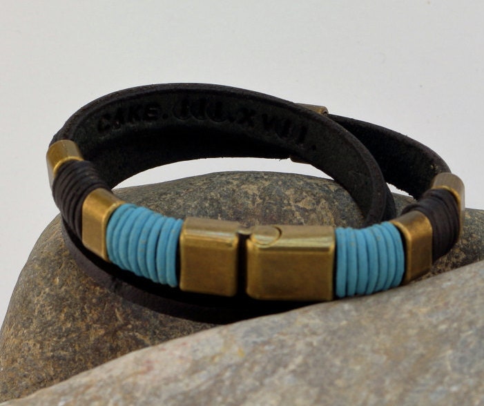 Custom Men's Bracelet Leather Wrap Bracelet Leather Etsy