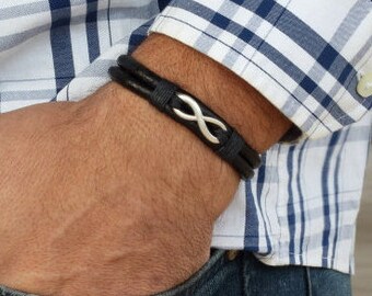 Men's Bracelet - Men's Infinity Bracelet - Men's Vegan Bracelet - Men's Jewelry - Men's Gift - Husband Gift - Present For Men - Boyfriend