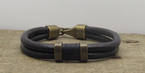 Men's Leather Bracelet for Boyfriend Mens Leather With | Etsy