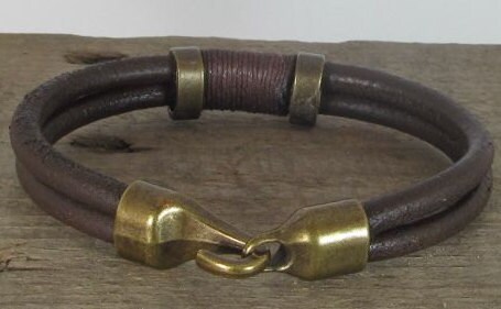 Men's Leather Bracelet for Boyfriend Mens Leather With | Etsy