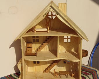 handmade wooden dolls house