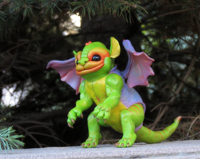 Baby Dragon OOAK Polymer Clay Sculpture Unique Art Doll Etsy