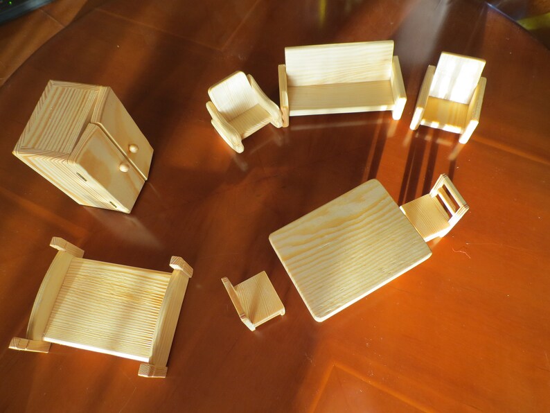 Handmade Miniature wooden furniture for dollhouse scale Etsy