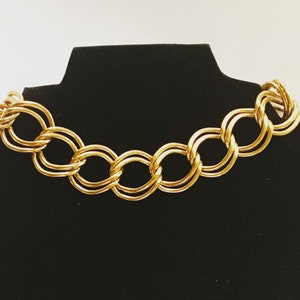 Chunky Gold Tone Chain Necklace, Vintage
