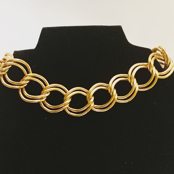 Chunky Gold Tone Chain Necklace, Vintage - image 1