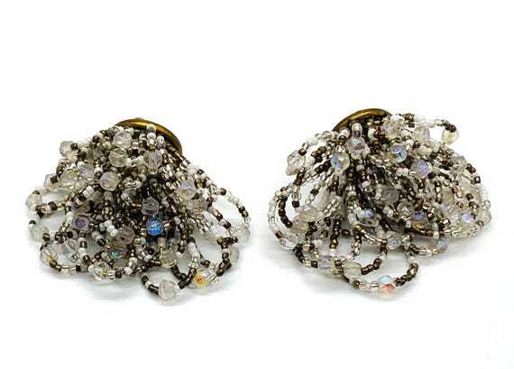 Vintage Beaded Statement Earring - image 2