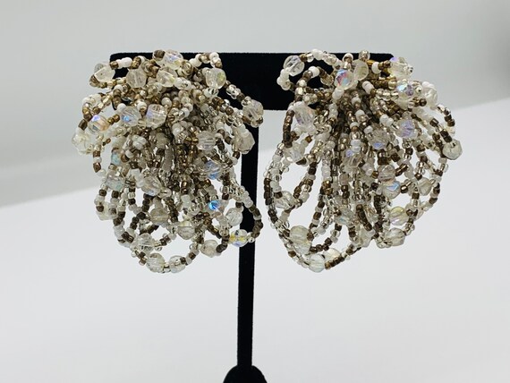 Vintage Beaded Statement Earring - image 1