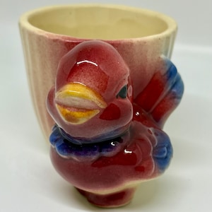 Pink Birdie with Blue Trim Planter, Vintage Shawnee