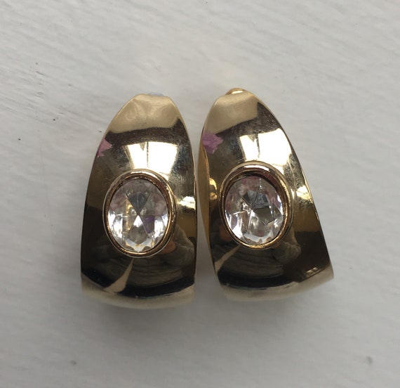 Vintage Wide Half Moon Hoop Earrings