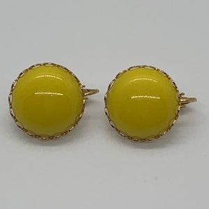 Vintage Yellow Clip Ons