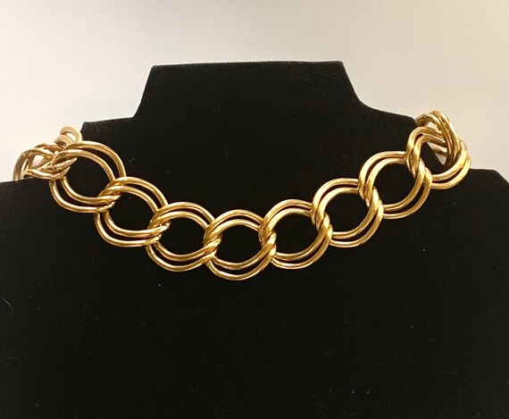 Chunky Gold Tone Chain Necklace, Vintage - image 2