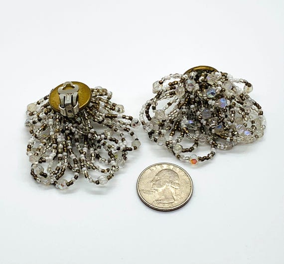Vintage Beaded Statement Earring - image 4