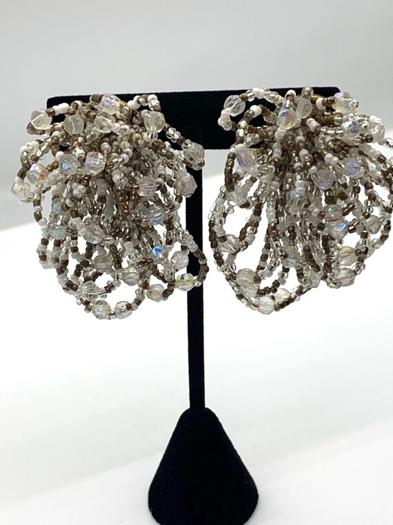 Vintage Beaded Statement Earring - image 7