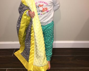 Custom Minky Satin Baby Toddler Blanket