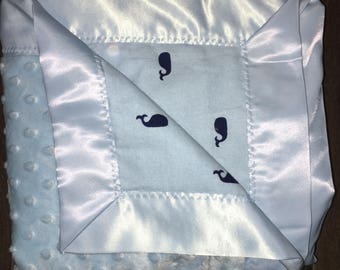 Whaley Cute Minky Satin Baby Blanket