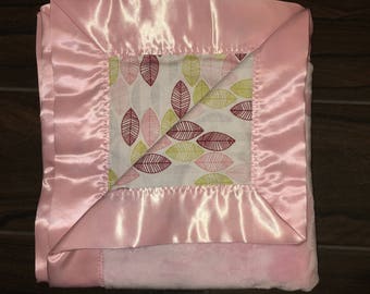 Rosy Minky Satin Baby Blanket