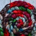 Alpaca/ Merino 'Christmastime' 4 oz red spinning fiber, CreatedbyElsieB combed top, green roving for spinning, hand dyed fiber by the pound