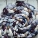 Superwash Merino/ Nylon 'Winter's Eve' 4 oz gray combed top, black superwash merino roving Created by ElsieB handdyed roving, spinning fiber
