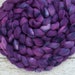 Blue Faced Leicester 'Dark Lilac' 4 oz semi-solid purple combed top, BFL hand dyed top, spinning fiber, CreatedbyElsieB wool roving
