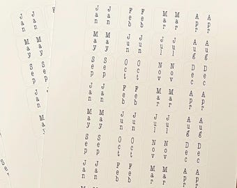 Vertical Monthly Planner Tab stickers; Clear Tabs; Planner Tabs; Index Tabs; Planner Stickers; Hobonichi Stickers; Calendar Tabs
