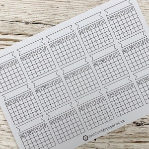 Blank Monthly Calendars Blank Calendars Calendar Stickers Hobonichi Stickers image 1