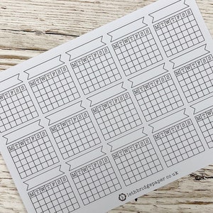 Blanko-Monatskalender; Blanko-Kalender; Kalenderaufkleber; Hobonichi Sticker