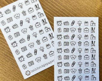 Calendar Micro Icon Stickers; Hobonichi Stickers; Planner stickers; Food Stickers; Cleaning Stickers; Finance; Fitness
