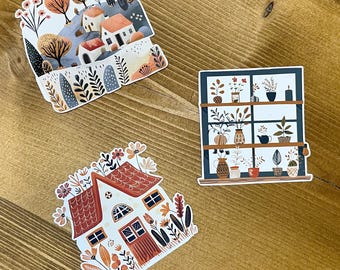 Die Cut Scandi Flower Vinyl Stickers; Notebook Stickers; Deocrative Stickers; Cute Stickers; Pretty Stickers