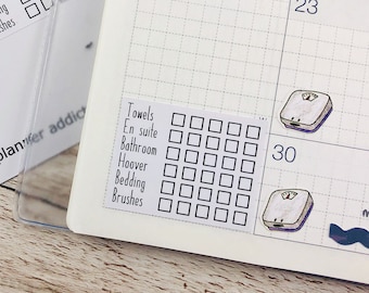 Custom Monthly Checklists for Hobonichi Cousin; Habit Tracker; Checklist; Hobonichi Stickers