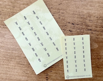 CLEAR Monthly Planner Tab stickers; Planner Tabs; Index Tabs; Planner Stickers; Hobonichi Stickers; Calendar Tabs