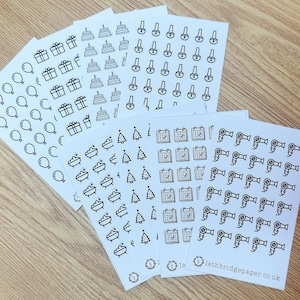Clear Matte Mini Event Icon Stickers; Hobonichi Stickers; Planner stickers; Calendar stickers; Birthday Stickers; Appointment stickers