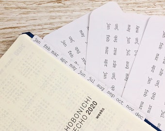 Monthly Planner Tab stickers; Clear Tabs; Planner Tabs; Index Tabs; Planner Stickers; Hobonichi Stickers; Calendar Tabs