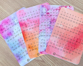 Watercolour Date Dots Planner Stickers; Calendar Icons; Bujo Stickers; TN Stickers: Vinyl Matte; Monthly Stickers; Weekly Stickers
