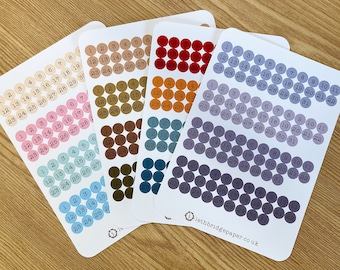 Date Dots Planner Stickers; Calendar Icons; Bullet Journal Stickers; TN Stickers: Vinyl Matte; Monthly Stickers; Weekly Stickers