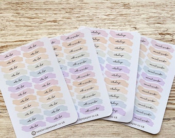 Scripty banner planner stickers; To do stickers; Today stickers; Next week stickers; This week stickers; Hobonichi stickers