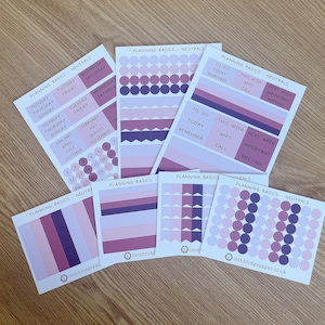 Planning Basics Sheets for the Hobonichi - Neutrals; Pocket planner stickers; Pastel Stickers; Bujo stickers; Hobonichi stickers