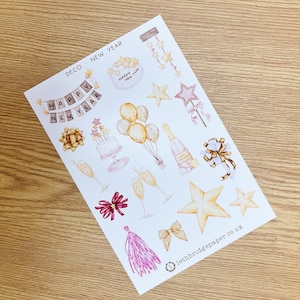 Adesivi decorativi per il calendario di Capodanno; Adesivi decorativi; Adesivi invernali; Adesivi di Natale; Adesivi per scrapbooking