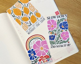 Sweet Flower Die Cut Vinyl Stickers; Notebook Stickers; Kawaii Stickers; Cute Stickers; Large Stickers; Planner Stickers