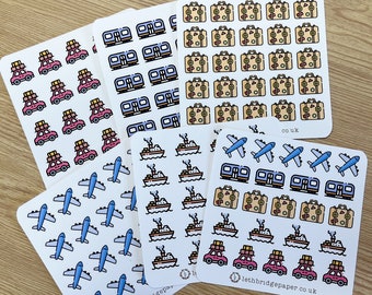 Travel Planner Stickers; Flight Stickers; Boat Stickers; Train Stickers; Packing Stickers; Road Trip Stickers; Cruise Stickers